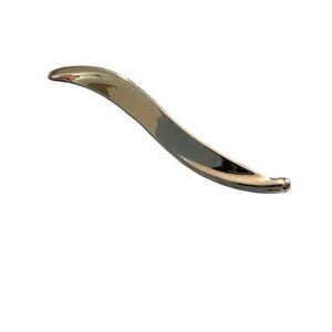 Vintage Monet Silver Tone Brooch Simple Pin Retro Swoosh